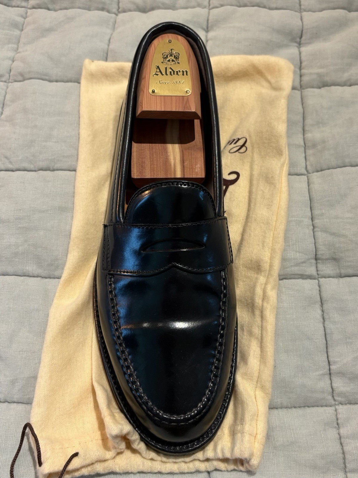 Plated Alden 987 Horween Black Shell Cordovan Men’s Penny Loafer $1,022 MSRP