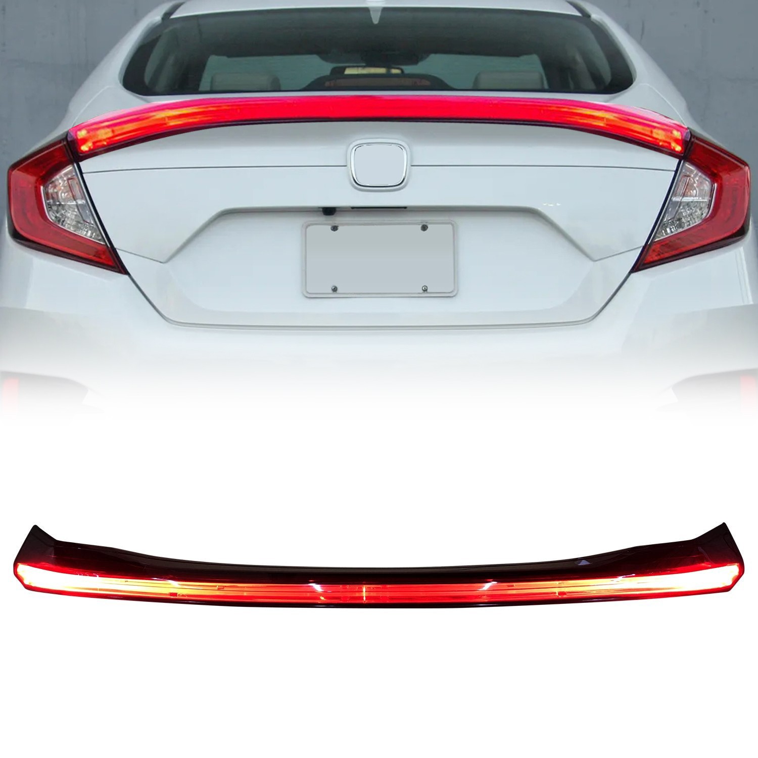 LED Rear Spoiler Center Trunk Light for 2016-2021 Honda Civic Sedan 4 Door LED Rear Spoiler Center Trunk Light for 2016-2021 Honda Civic Sedan 4 Door