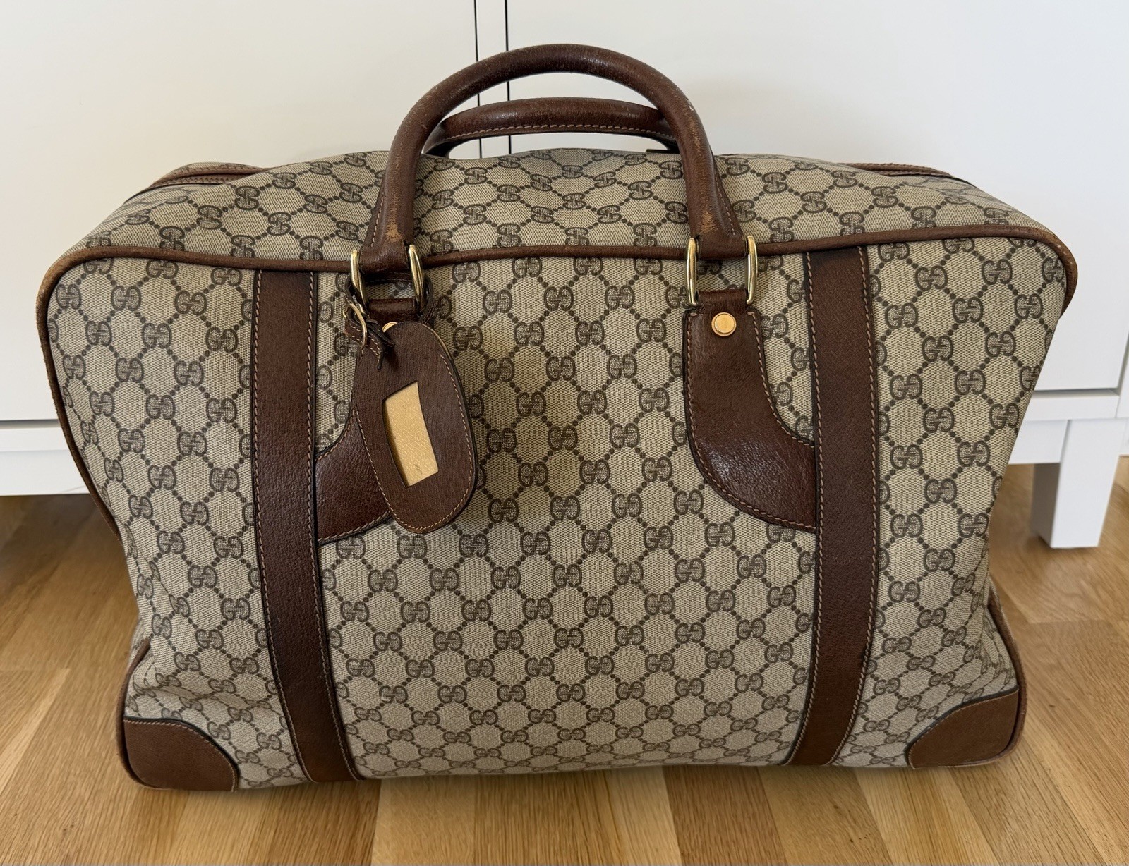 Vintage GUCCI GG Supreme Monogram - Weekender Bag - Boston Suitcase - 1970s