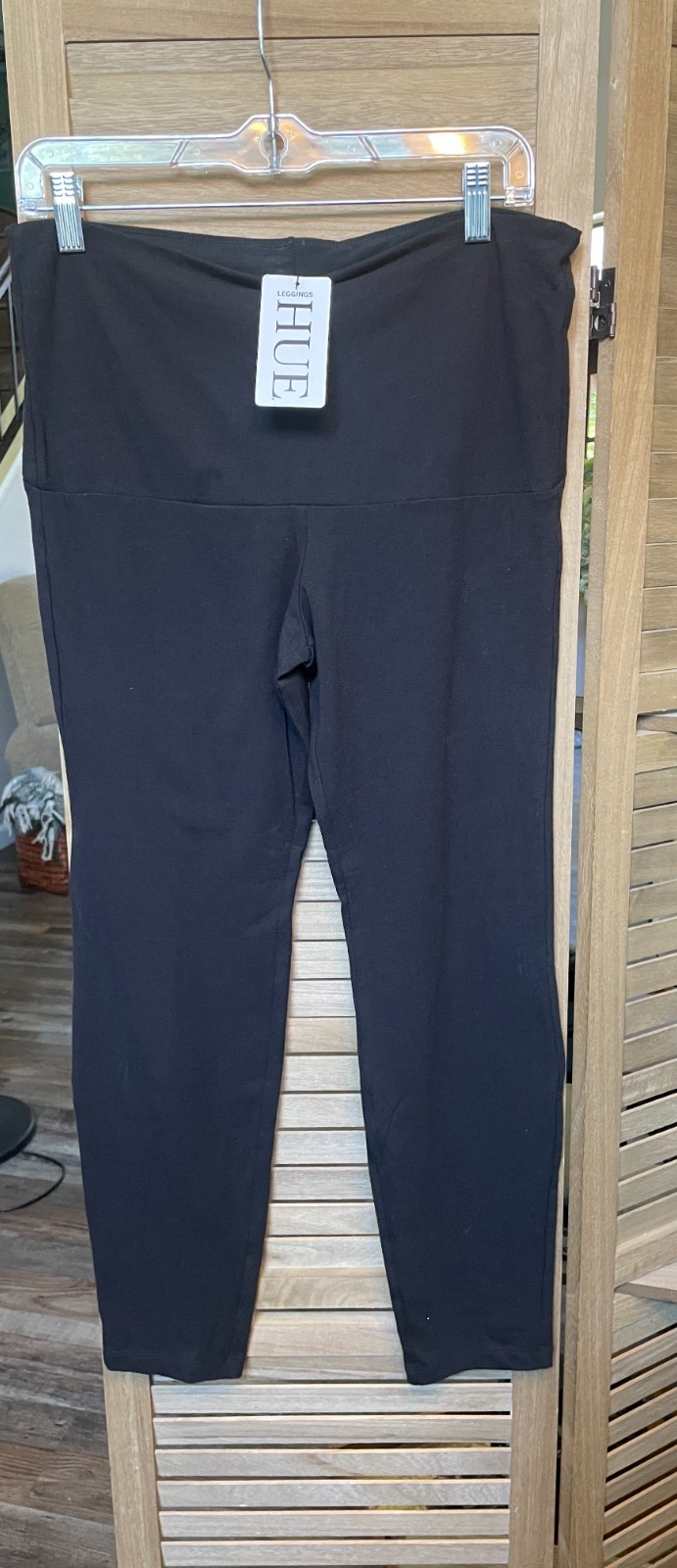 NWT Hue Women\'s SZ XL Black Ultra Leggings U12925 Cotton Blend