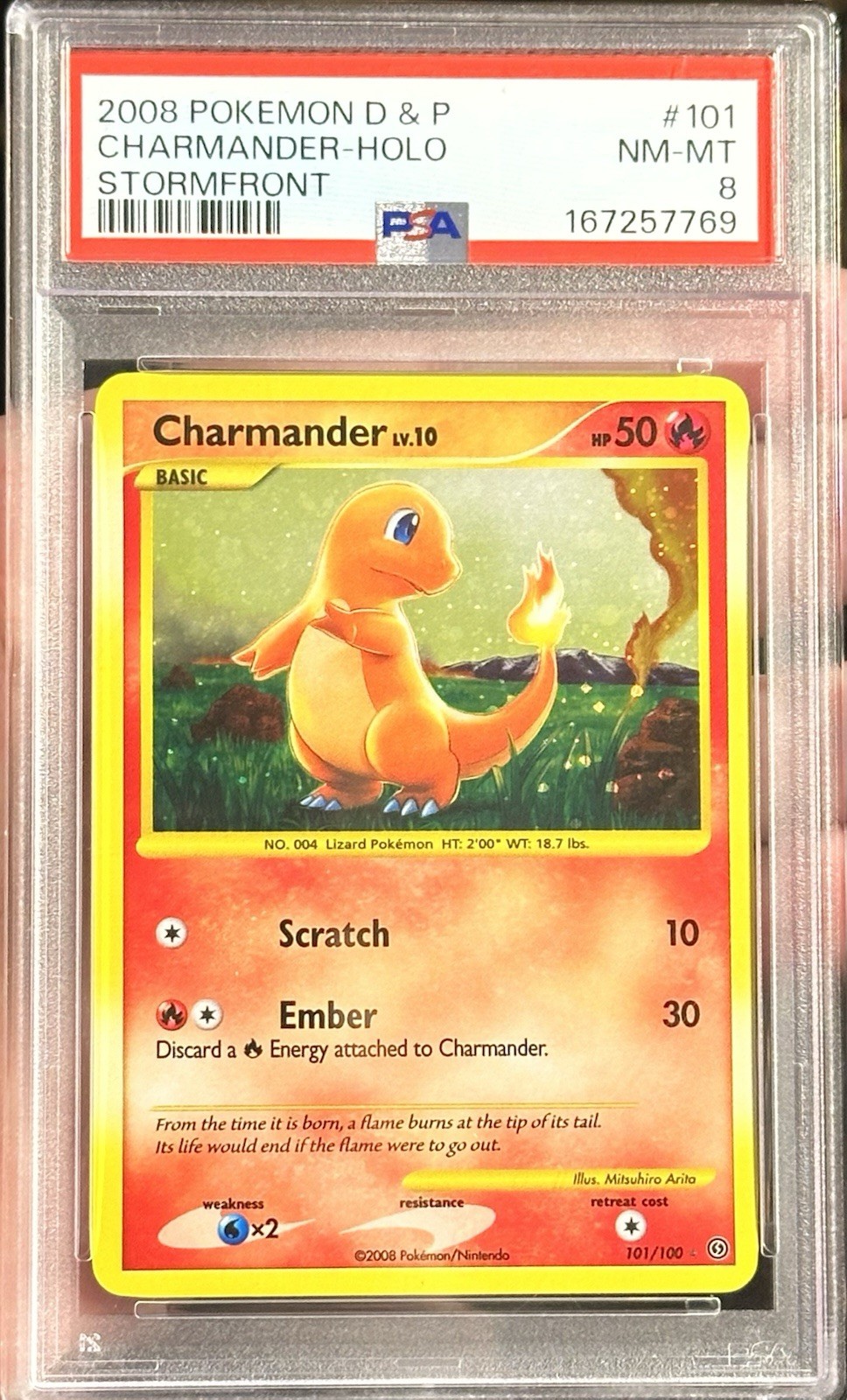 2008 Pokemon Diamond & Pearl Stormfront Charmander #101/100 PSA 8 *NEW CERT*