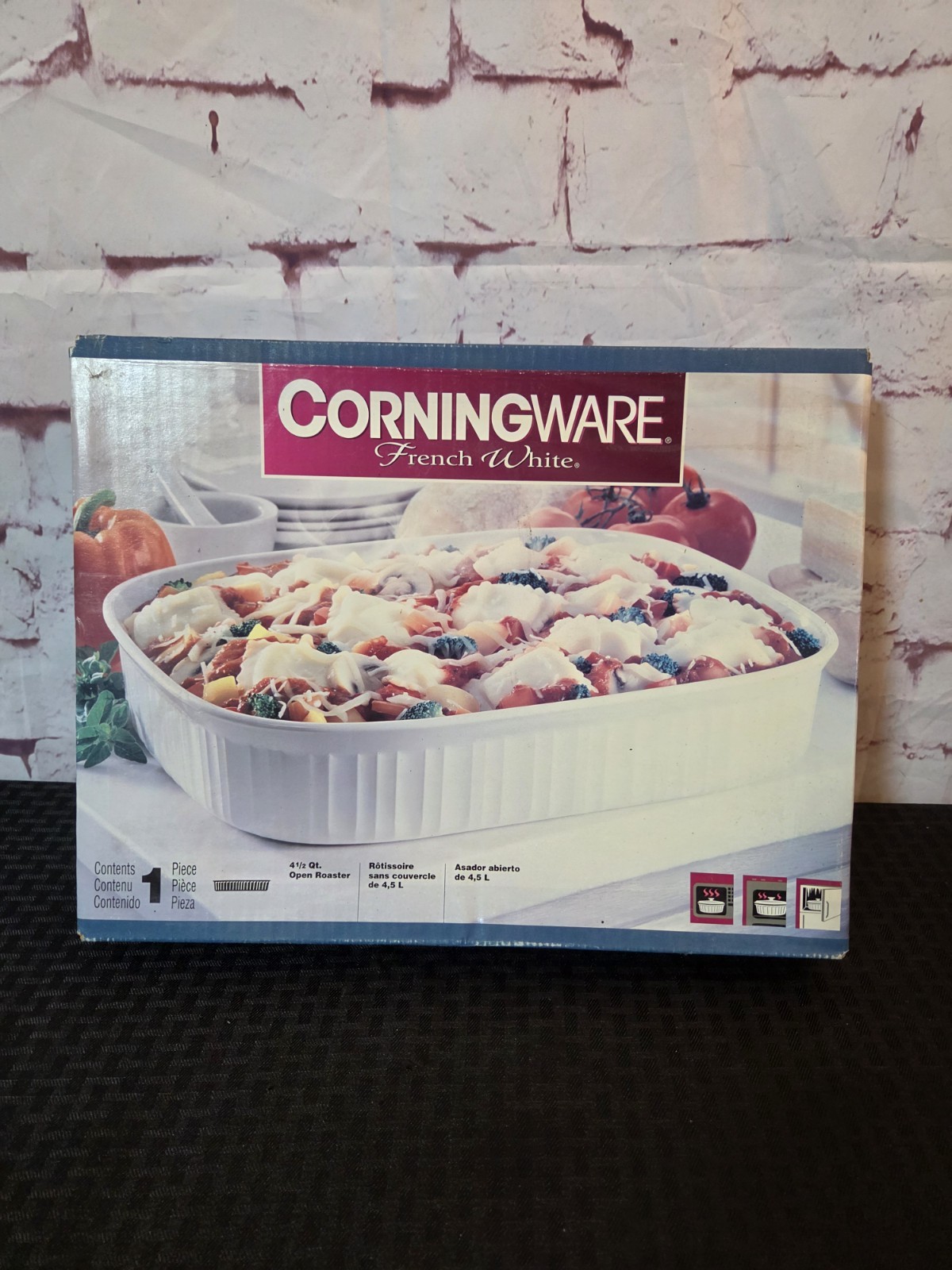 Corning Ware French White Open Roaster Casserole 4.5qt  Model # 6002275 NIB