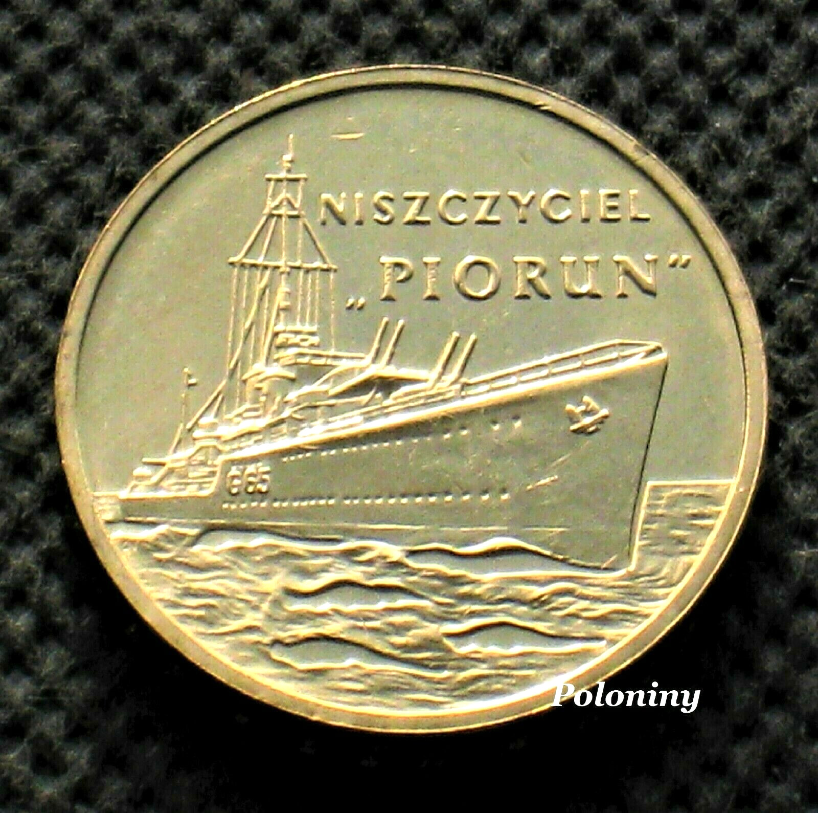 COMMEMORATIVE 2 ZLOTE COIN OF POLAND - POLISH NAVY DESTROYER ORP \ COMMEMORATIVE 2 ZLOTE COIN OF POLAND - POLISH NAVY DESTROYER ORP \