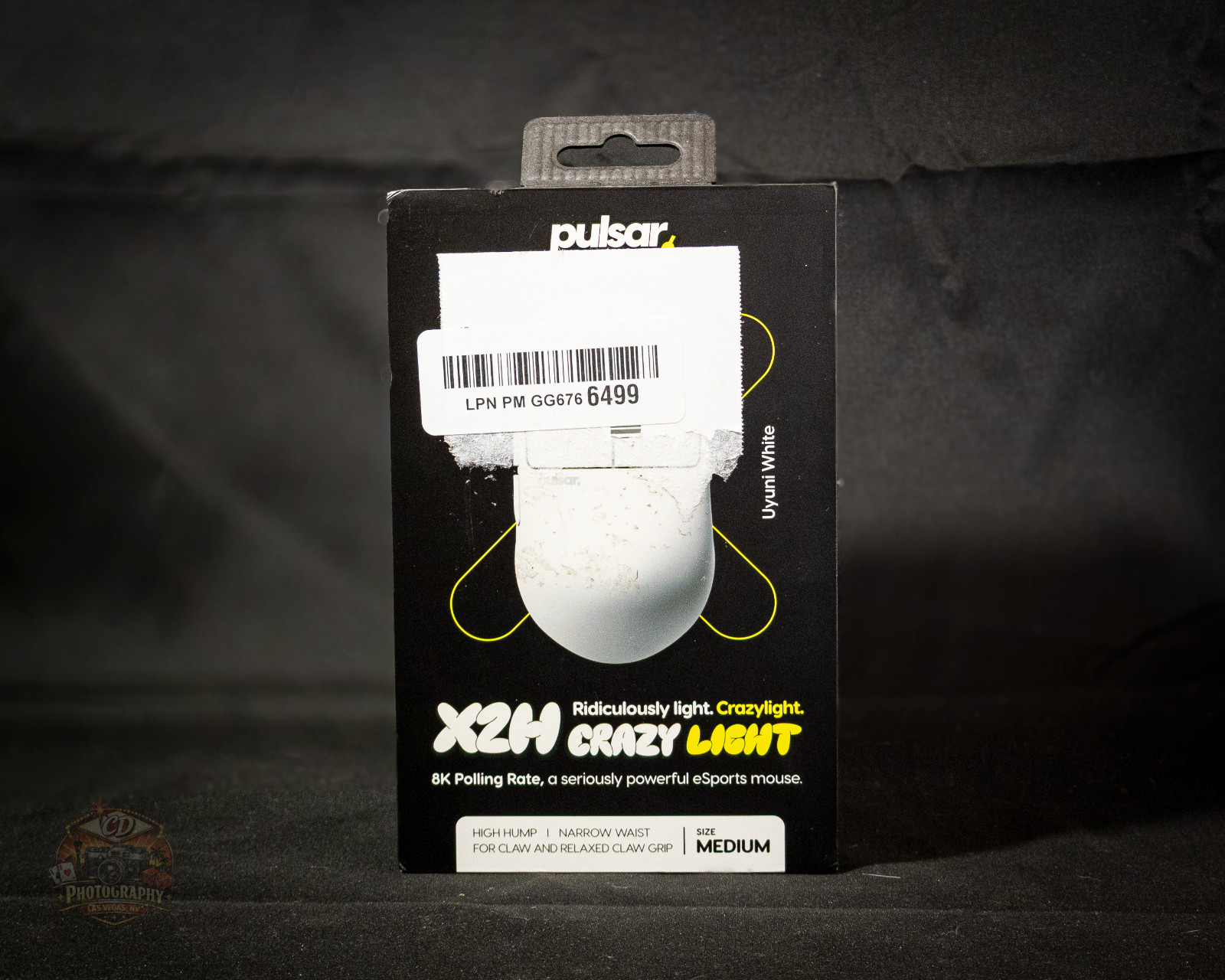 Pulsar X2H CrazyLight Medium Wireless Gaming Mouse 32K DPI 8K Uyuni White