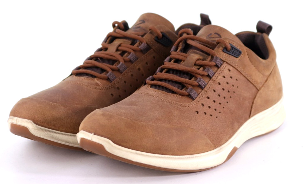 ECCO Exceed Men\'s Walking Sneakers Shoes Sz EU 42 US 8-8.5 Nubuck Leather Brown
