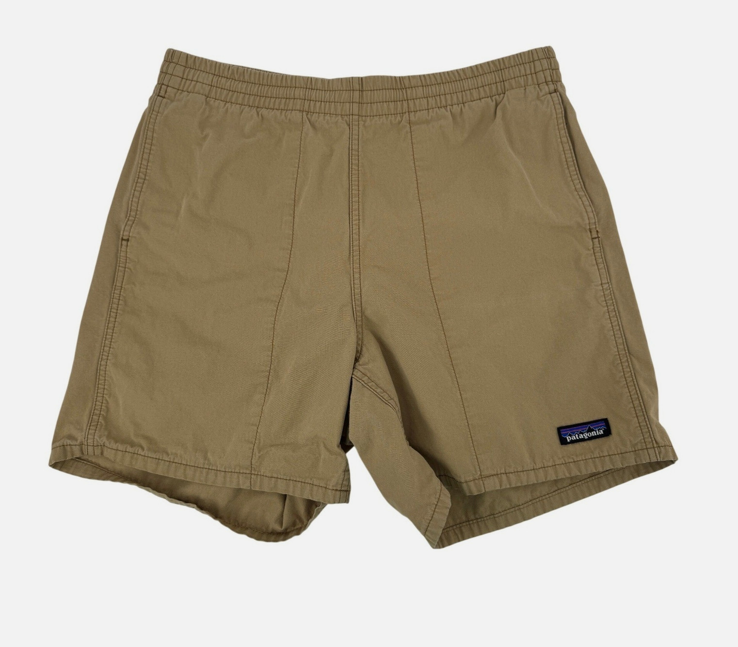 Patagonia Stand Up Shorts Mens Medium M Khaki Tan Cotton Canvas 8\
