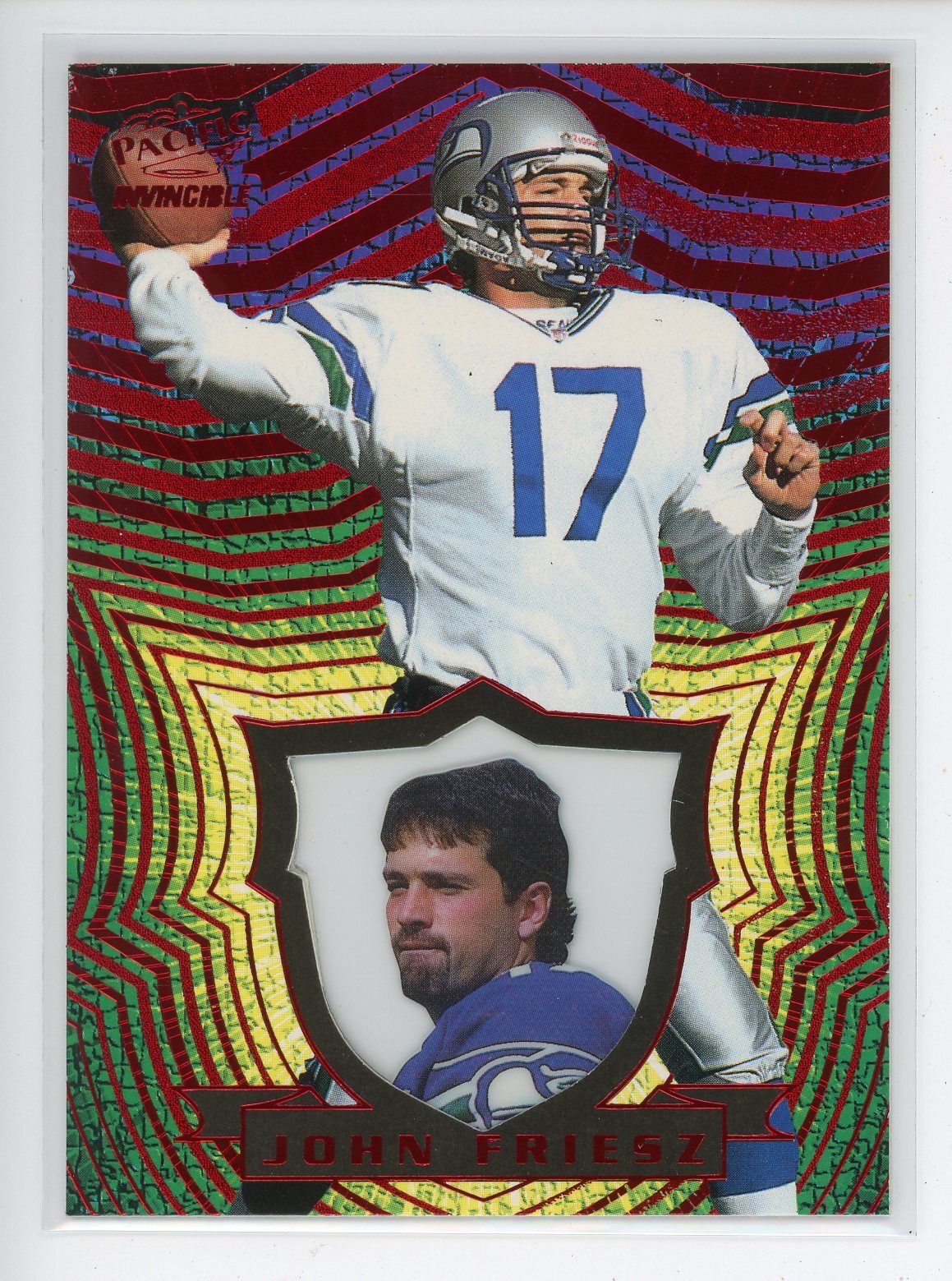 1997 Pacific Invincible Red #136 John Friesz Seahawks