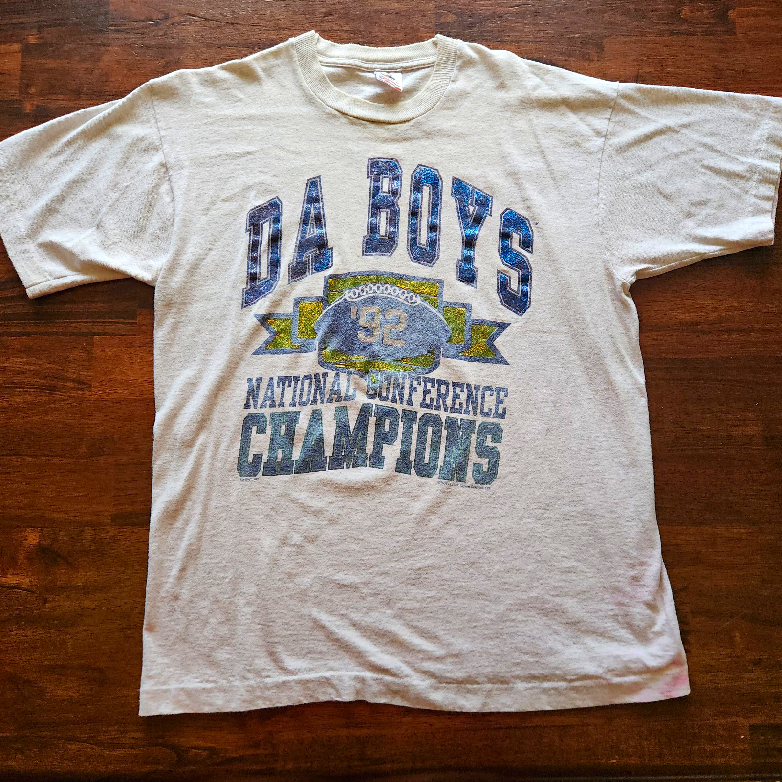VTG 1992 Dallas Cowboys Da Boys NFC Champions NFL T Shirt Size L Single Stitch