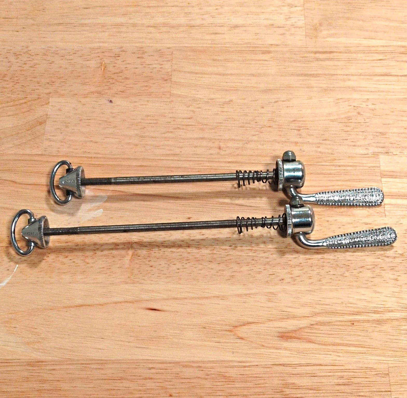 Vintage Campagnolo flat blade quick release skewers Vintage Campagnolo flat blade quick release skewers