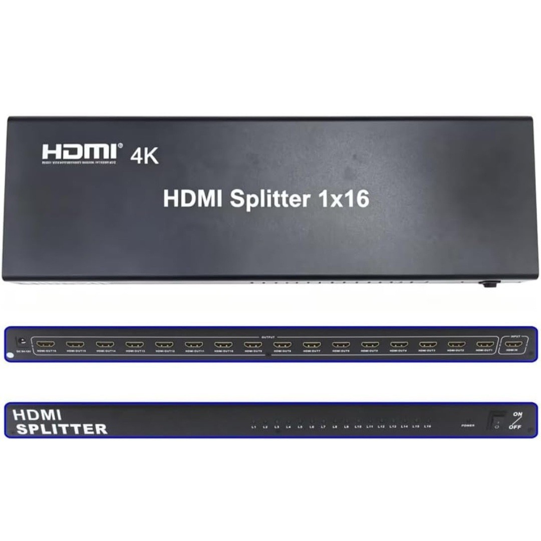 HDMI Splitter 1 in 16 Out-16 Port 1x16 HDMI Splitter 4K 1080P Full HD 3D Digital