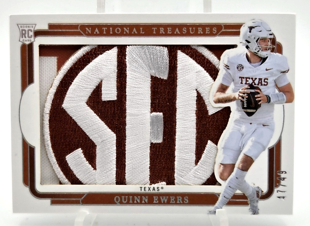 Quinn Ewers 2025 National Treasures Collegiate RC Jumbo Patch SEC Texas /49 **