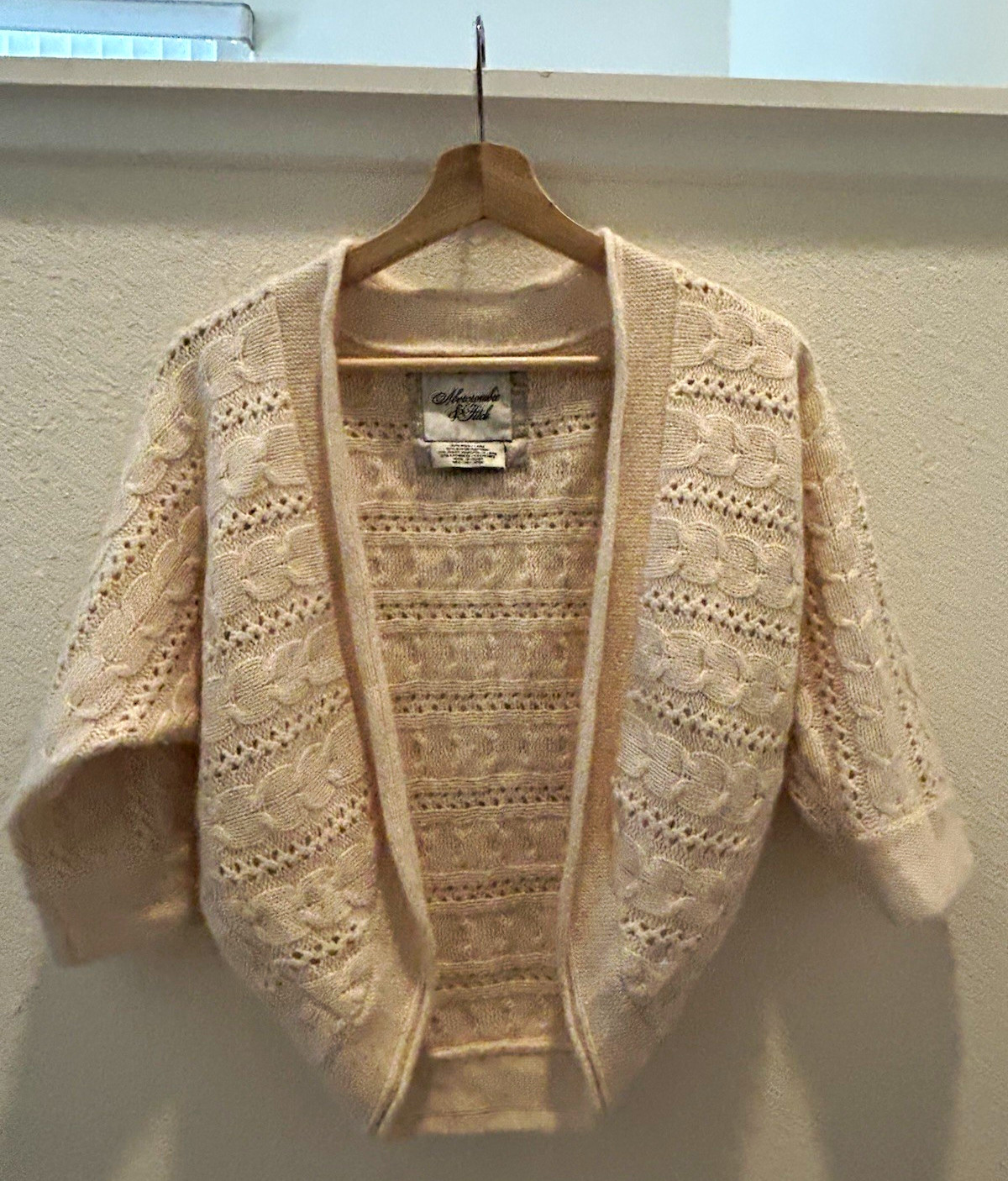 VTG Abercrombie & Fitch Y2K Cable Knit Cocoon Cardigan Sweater Wool Cashmere M/L