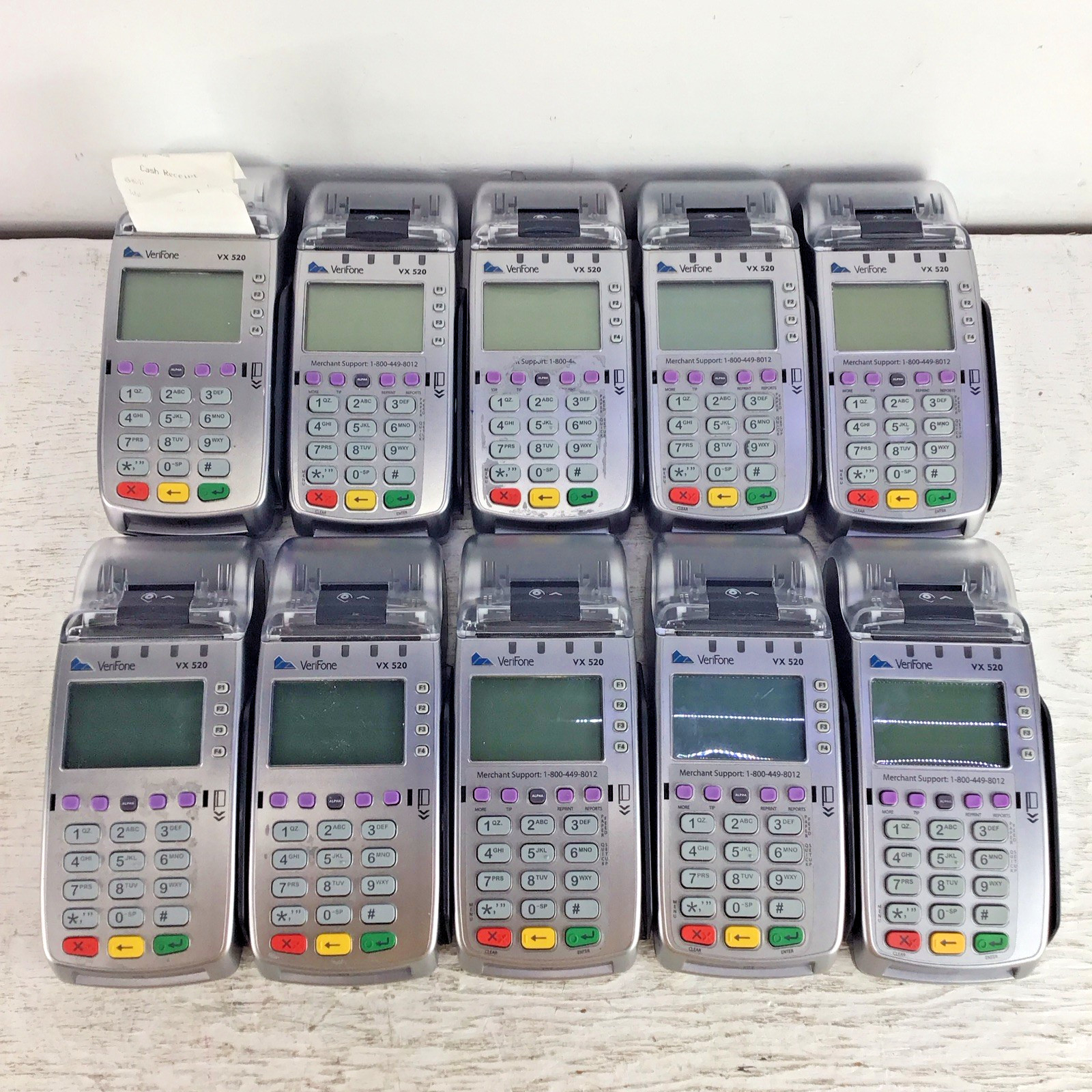 Lot Of 10 Verifone VX520 POS Terminals Tested Tampered READ Lot Of 10 Verifone VX520 POS Terminals Tested Tampered READ