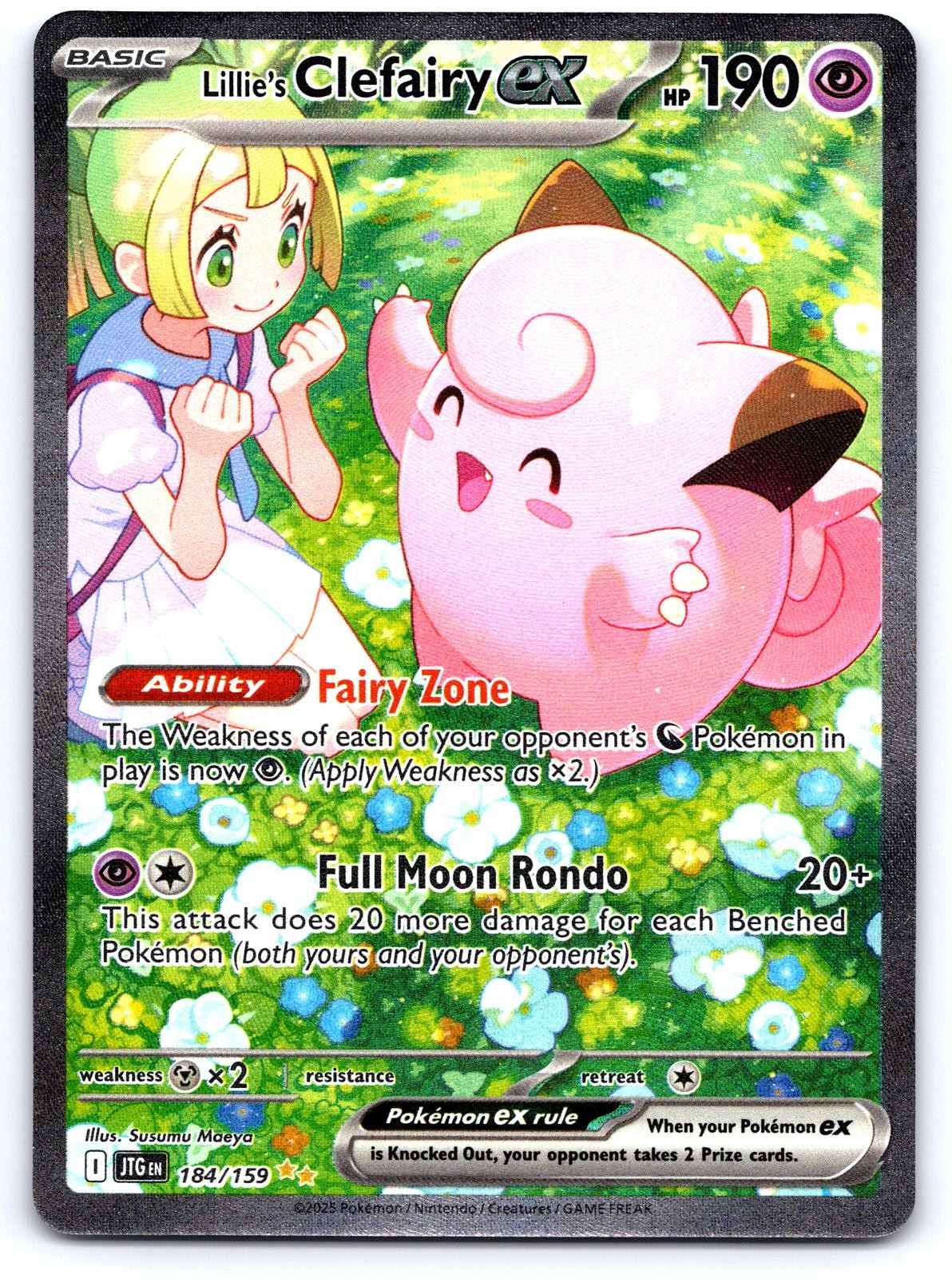 Lillie's Clefairy ex 184/159 Journey Together Pokemon Holo NM Lillie's Clefairy ex 184/159 Journey Together Pokemon Holo NM
