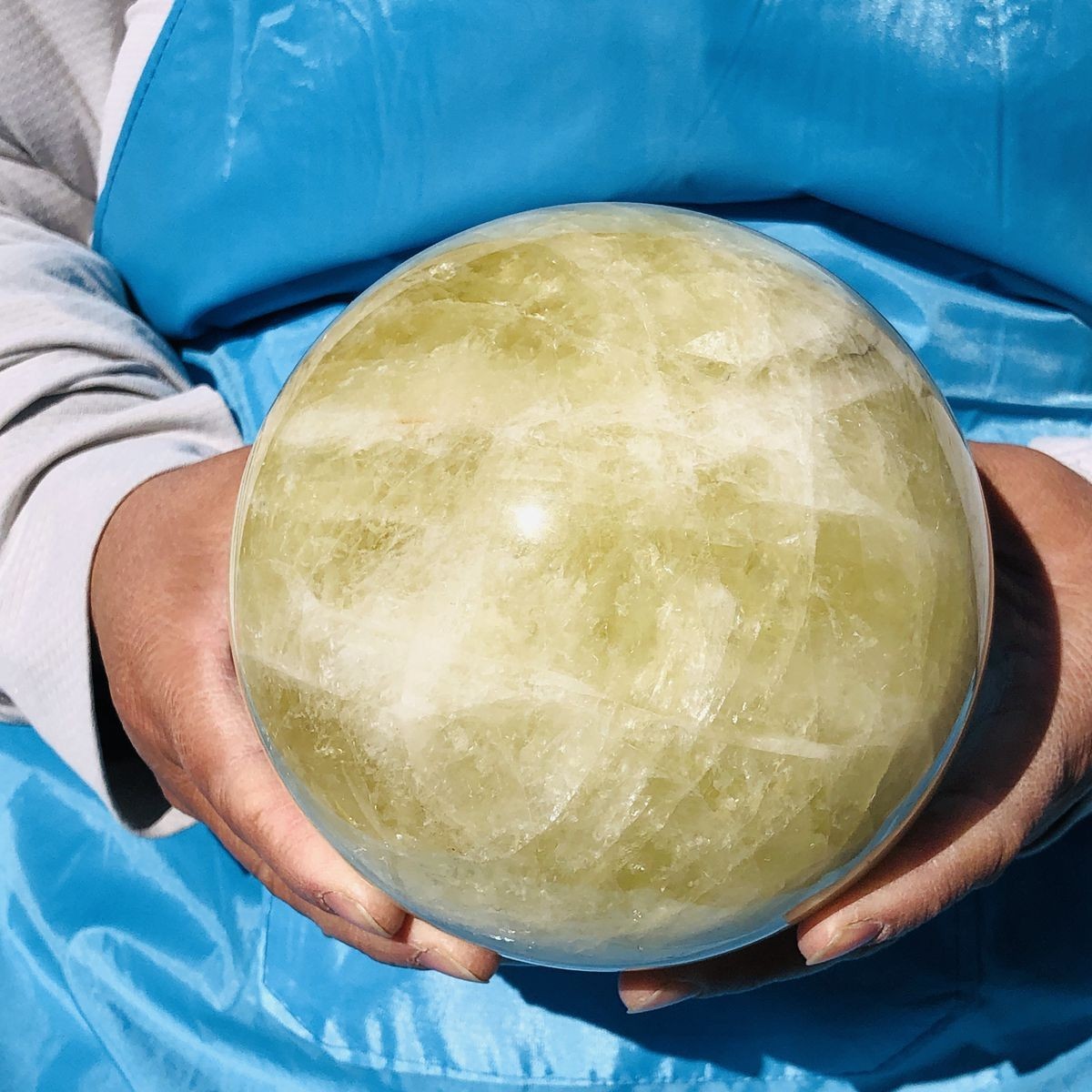 6.68LB Natural Crystal Yellow crystal ball Sphere reiki Healing