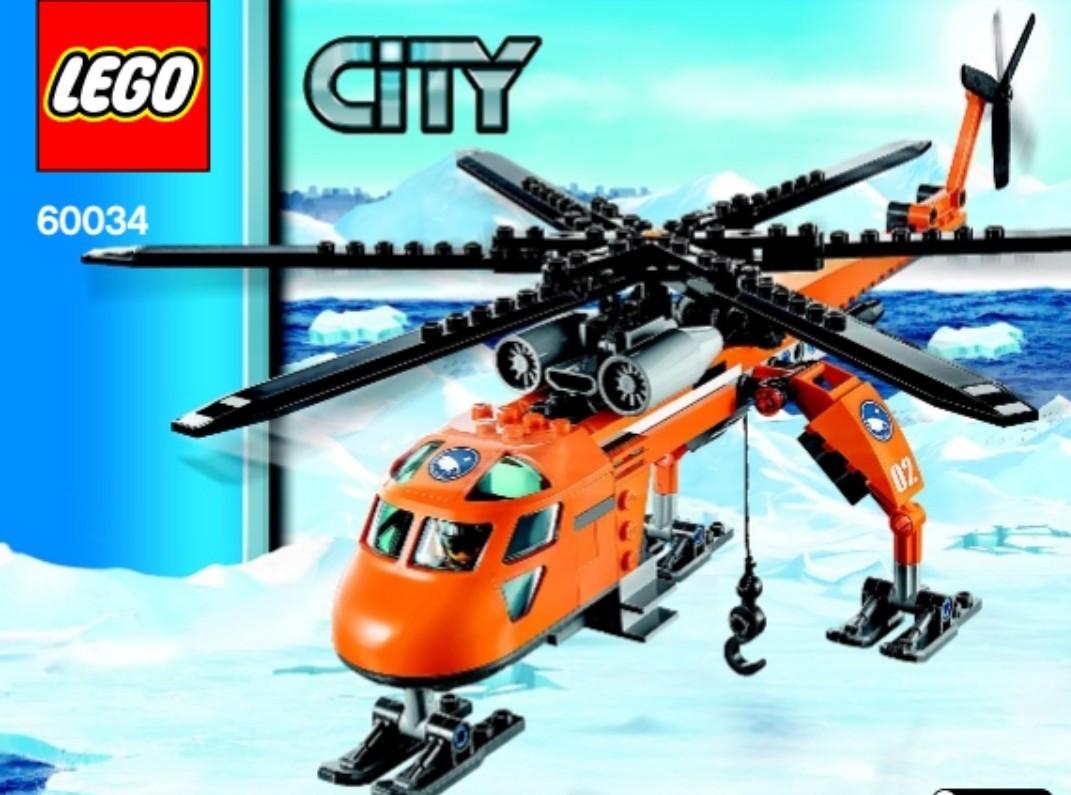 LEGO 60034 NEW City Arctic Helicrane Vehicle Only- No minifigures or side builds