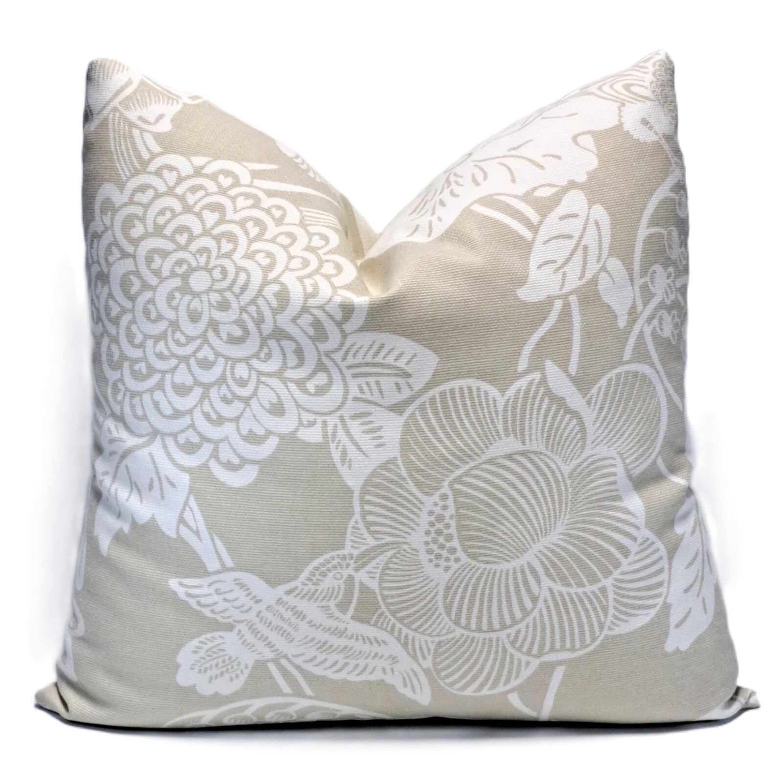 Thibaut Floral Birds on Vine Decorative Throw Pillow Cover 20x20