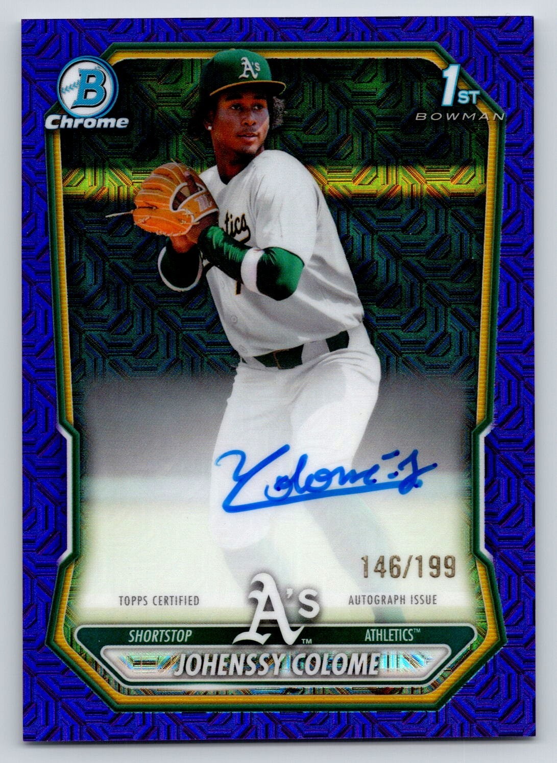 2026 Bowman Chrome JOHENSSY COLOME 1st Purple Mojo Refractor AUTO #CPA-JC /199