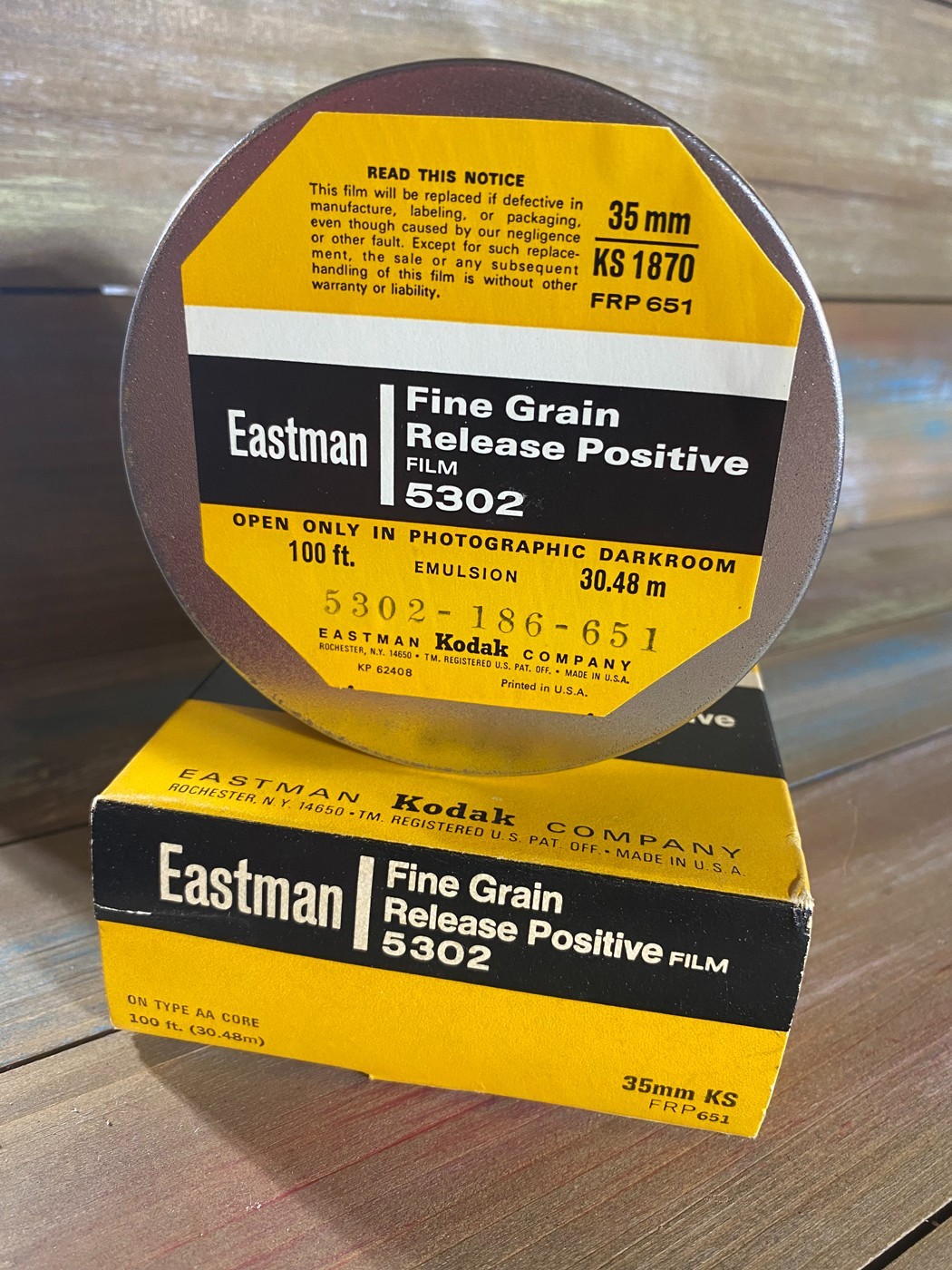 NOS Sealed Kodak Eastman Fine Grain Release Positive Film, 35 mm x 100 ft (30m)