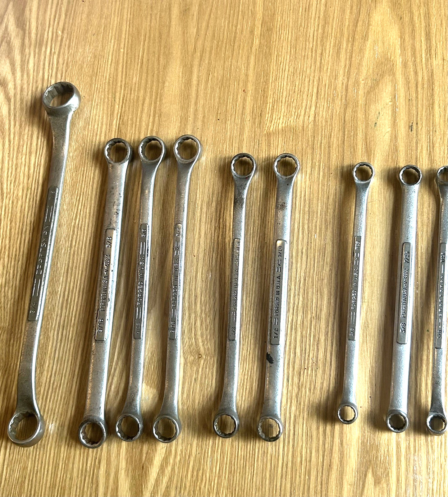 Vintage Craftsman (9) Double Box End Wrench Lot- 12 Point V SAE