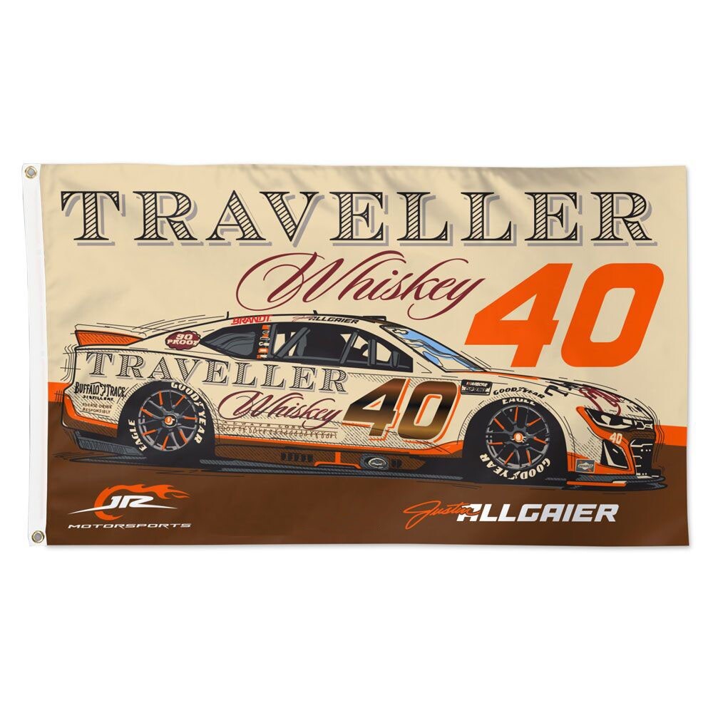 Justin Allgaier #40 Traveller Nascar Car Racing 3x5 FT Flag Wall Decore Banner