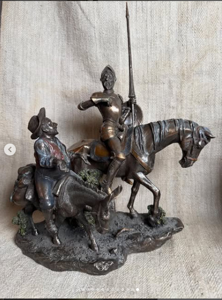 A stunning Veronese figurine depicting the legendary Spanish literary heroes Don