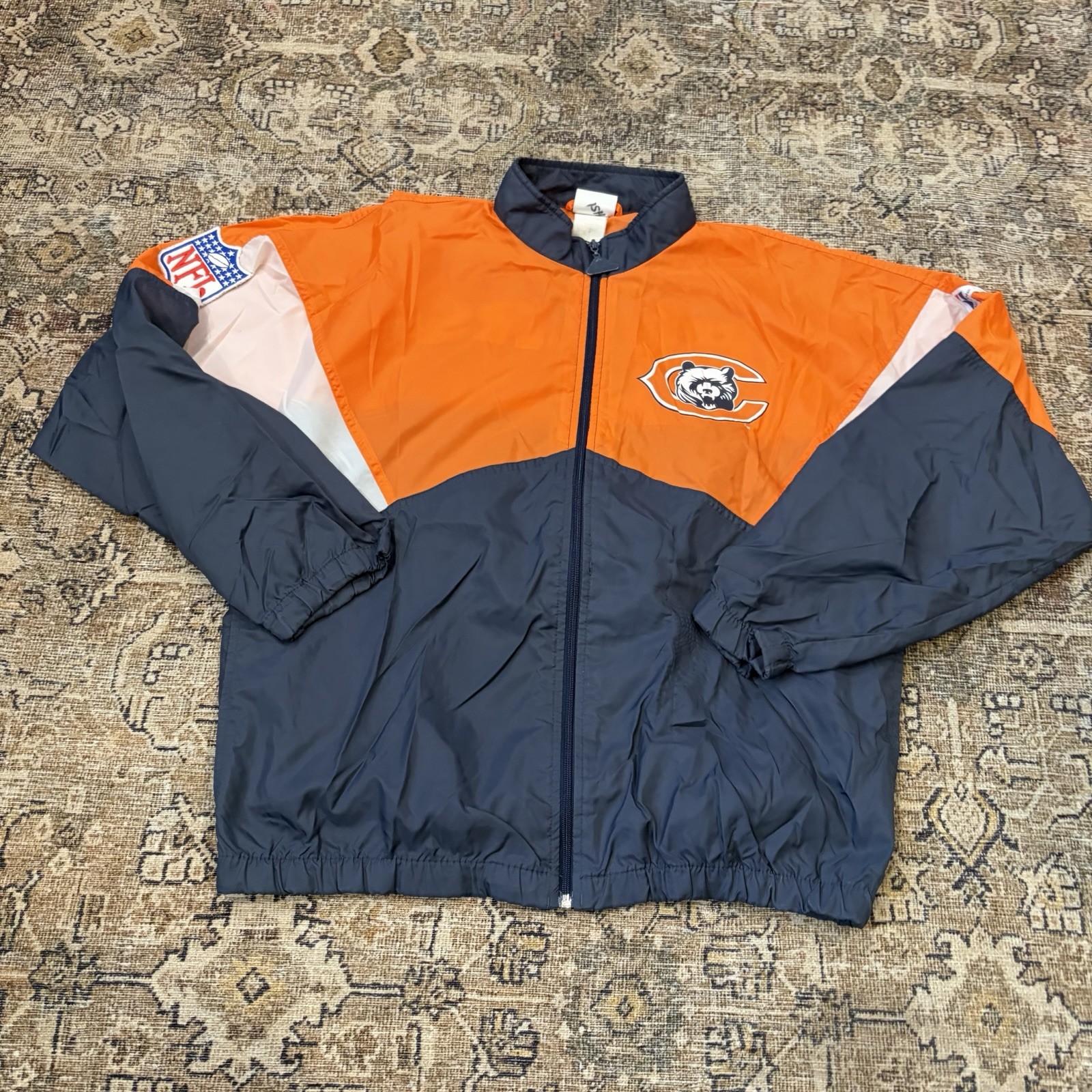 Vintage NFL Chicago Bears Apex One Lightweight Zip Up Jacket Size Medium Patches