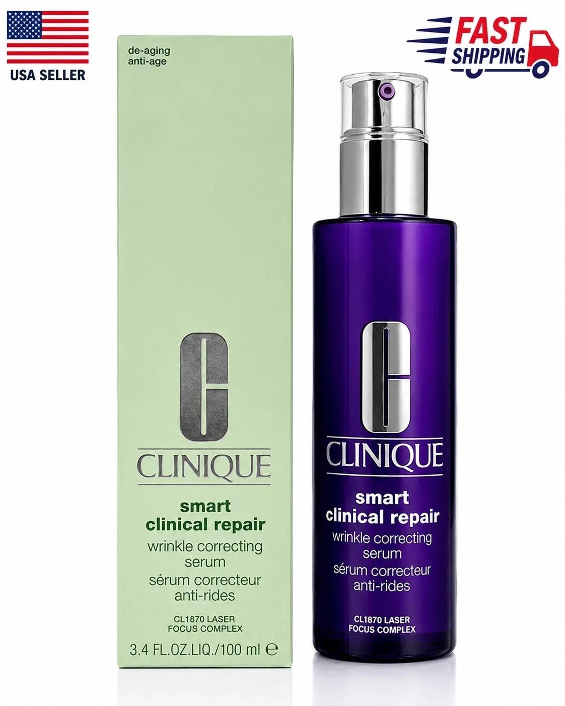 Clinique Smart Clinical Repair Wrinkle Correcting Serum 100ml 3.4oz Jumbo Sealed