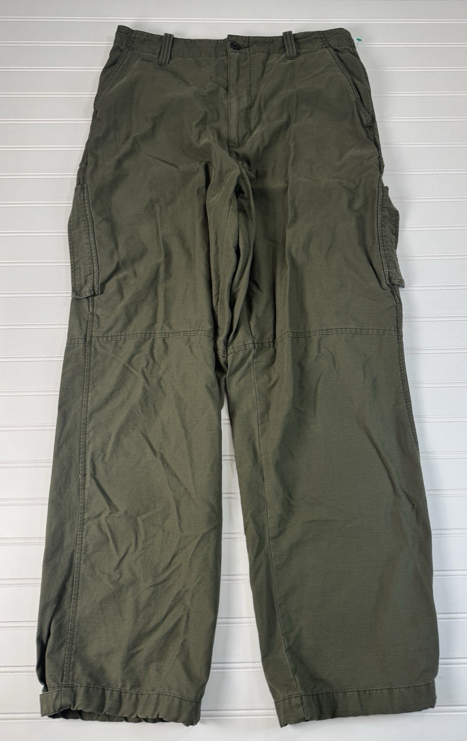 Vintage Y2K GAP Cargo Pants Olive Green Cotton Men\'s Size 33x30