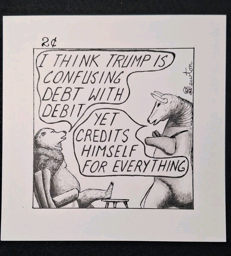 Original Hand Drawn Political Cartoon In Pen And Ink 