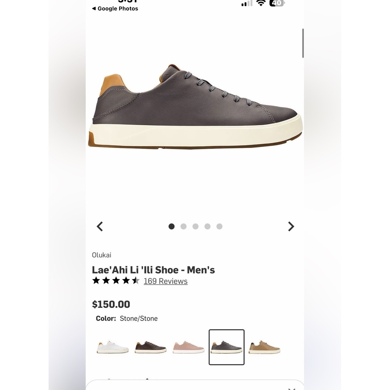 OluKai Lae’ahi Li Sneaker Mens 8 Black NWT Leather Casual 10445-6C6C