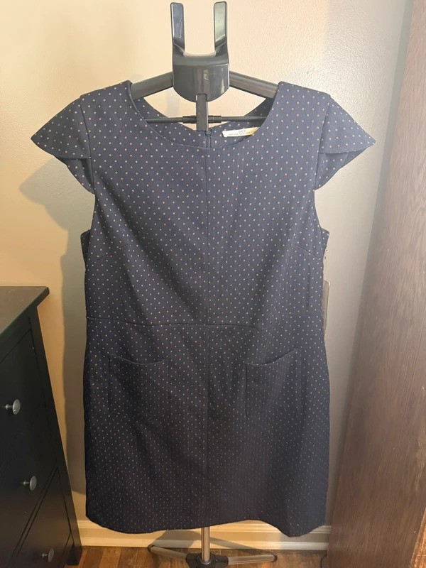 NWT Dex Navy Jacquard Shift Dress Size XL NWT Dex Navy Jacquard Shift Dress Size XL