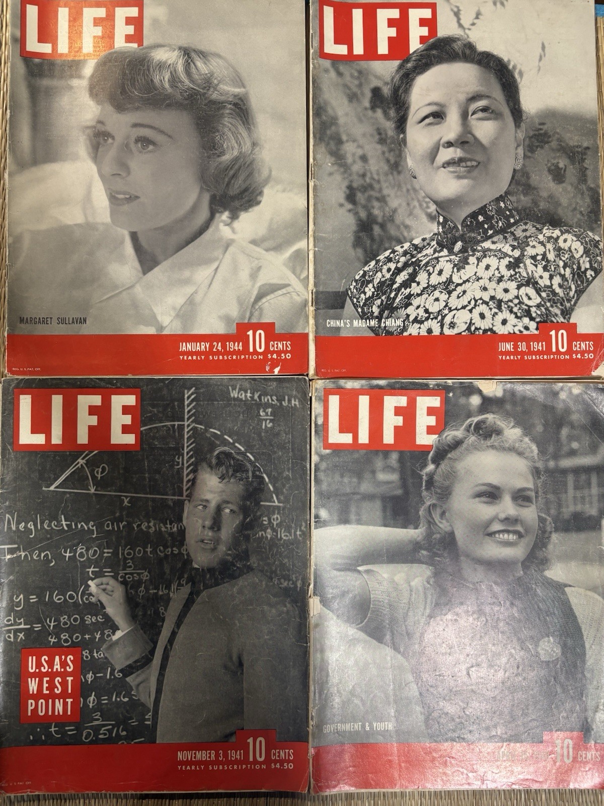 Vintage 1940s Lot Of 4 LIFE Magazines West Point Madame Chiang Great Ads Vintage 1940s Lot Of 4 LIFE Magazines West Point Madame Chiang Great Ads