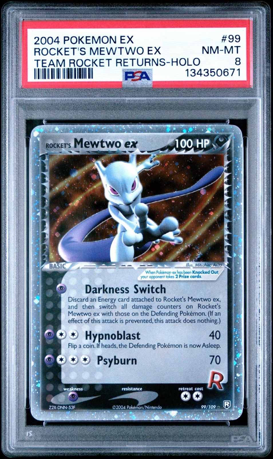 2004 Pokemon EX Team Rocket Returns #99 Mewtwo Holo PSA 8 NM-MT SWIRL 🌀 2004 Pokemon EX Team Rocket Returns #99 Mewtwo Holo PSA 8 NM-MT SWIRL 🌀