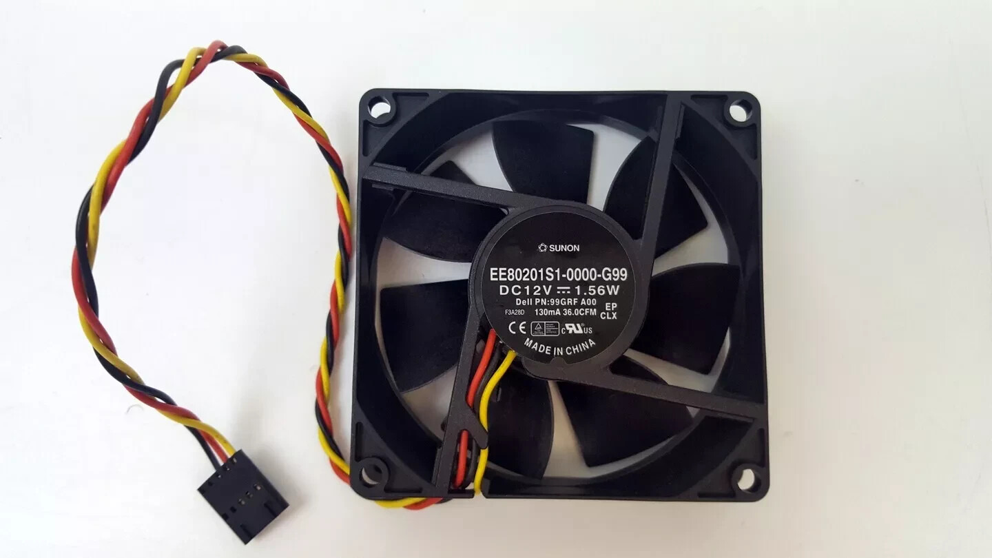 Genuine Dell OPTIPLEX 390 990 3010 7010 Case CPU Fan 99GRF 80x80x20mm 12V