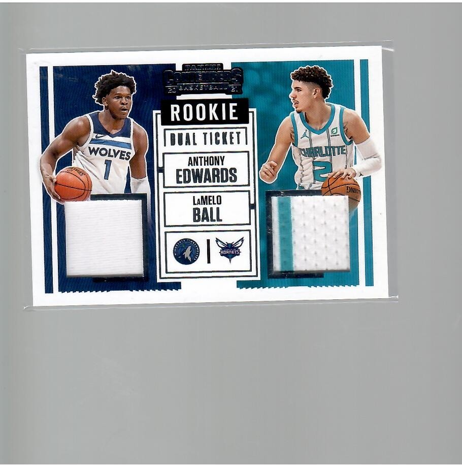 ANTHONY EDWATDS LAMELO BALL ROOKIE DUAL TICKET JERSEY 2020 21 CONTENDERS BASKETB ANTHONY EDWATDS LAMELO BALL ROOKIE DUAL TICKET JERSEY 2020 21 CONTENDERS BASKETB