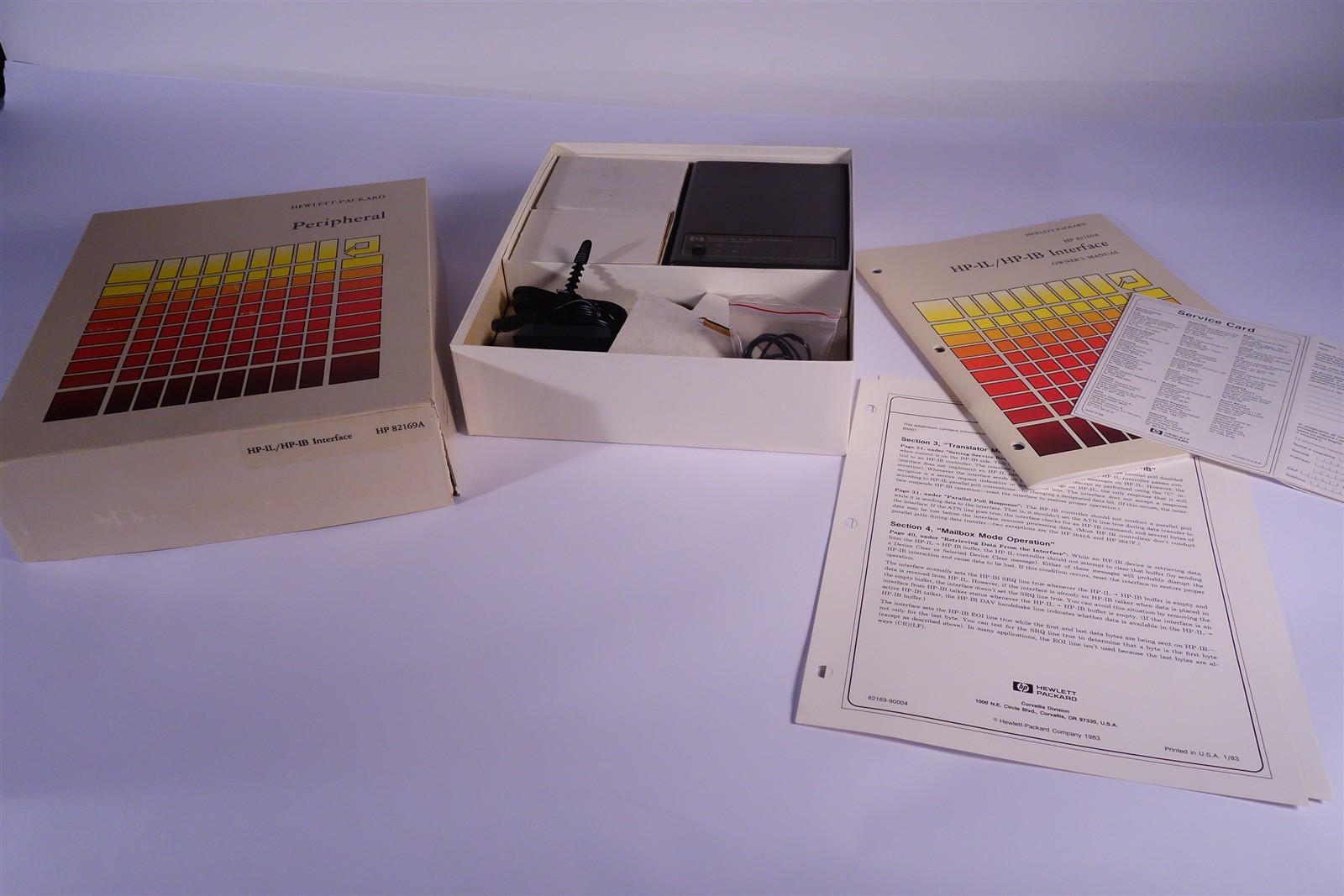 NIB Vintage HP 82169A HP-IL / HP-IB Interface w/ Manual Adaptor for HP 41C/CV/CX