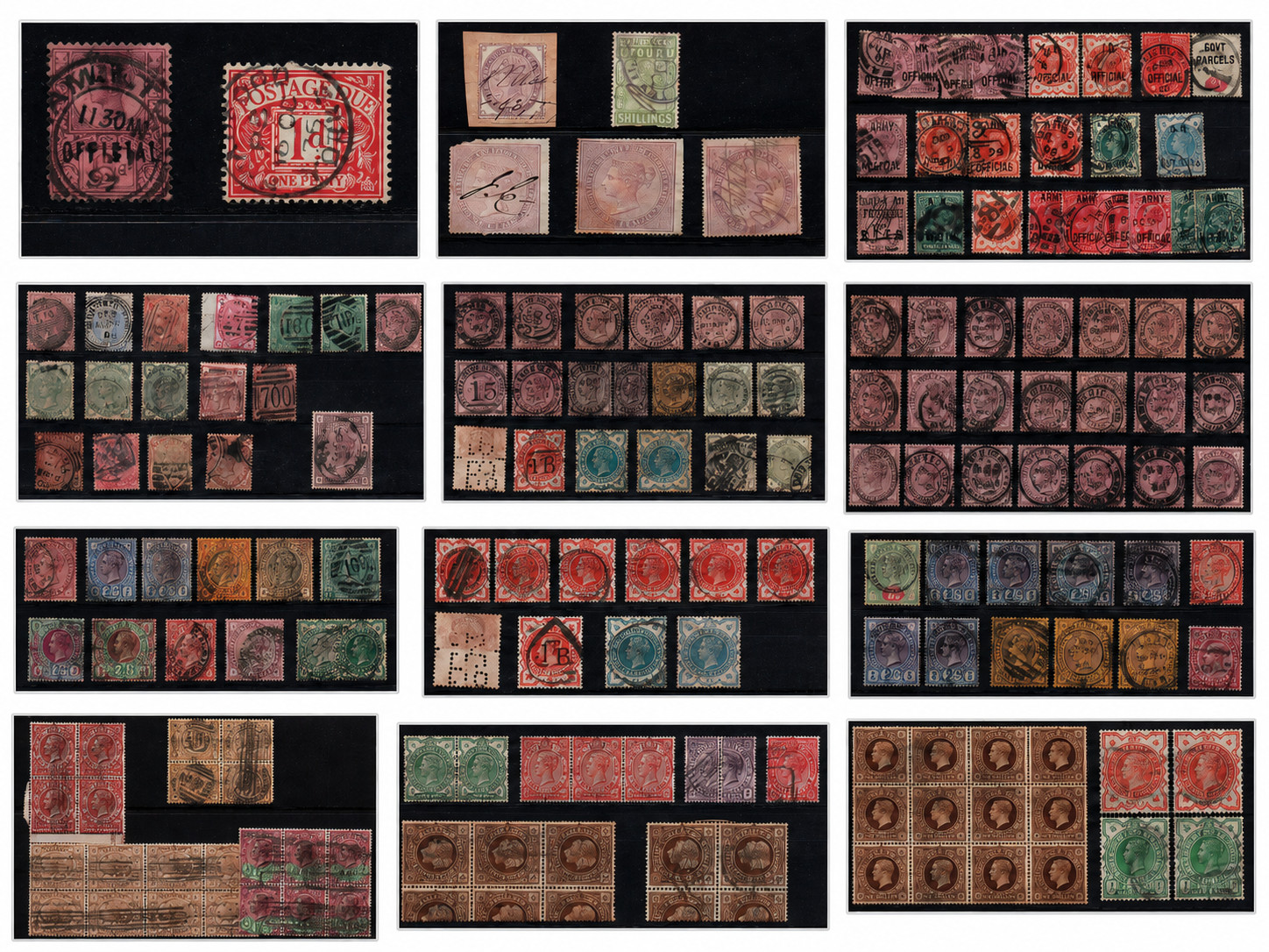 GB Great Britain Valuable Specialized Stamp Lot Victoria Officials Revenues Perf