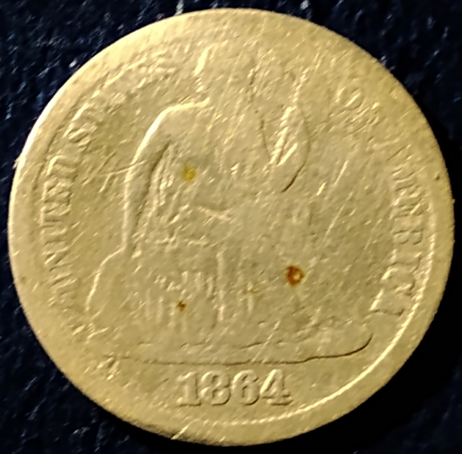 1864-S Seated Liberty Silver Dime