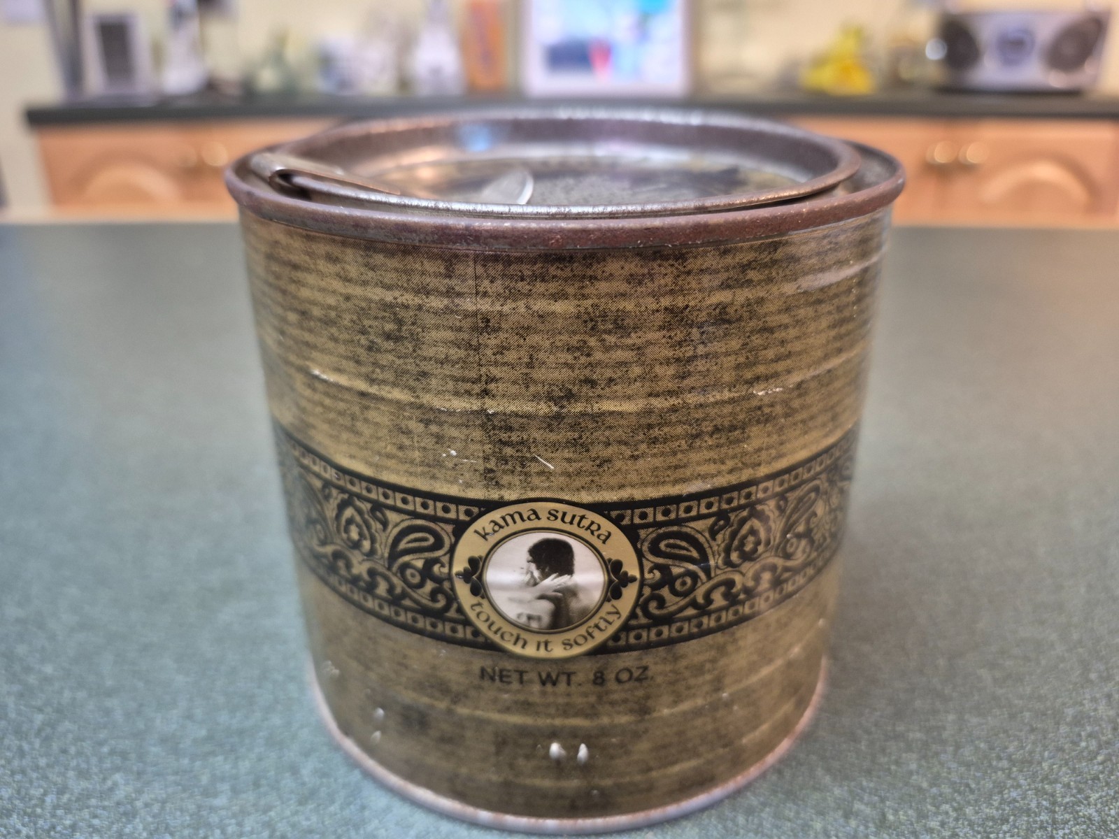 Original 1970\'s Container & Key of Kama Sutra Dust with Feather Applicator -VTG.
