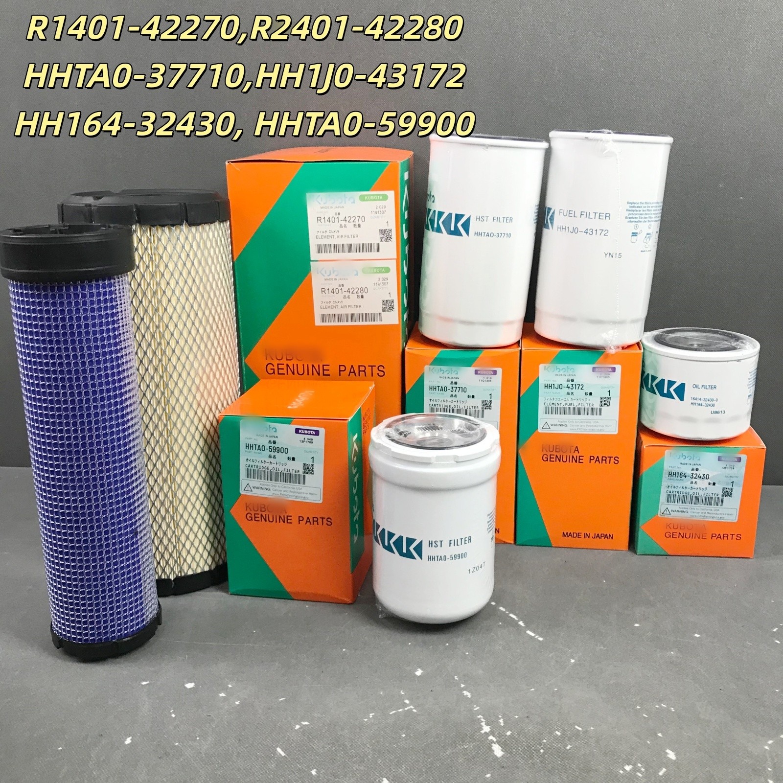 For Kubota L4701HST 6PCS Oil Fuel Air Hydraulic HST Filter Kit