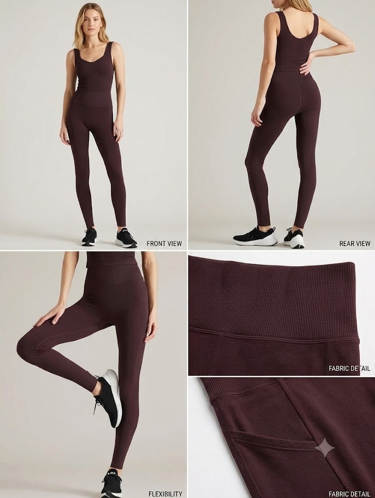 Rhone Women\'s Active Performance Leggings Brownberry Stretch Workout Pant XS
