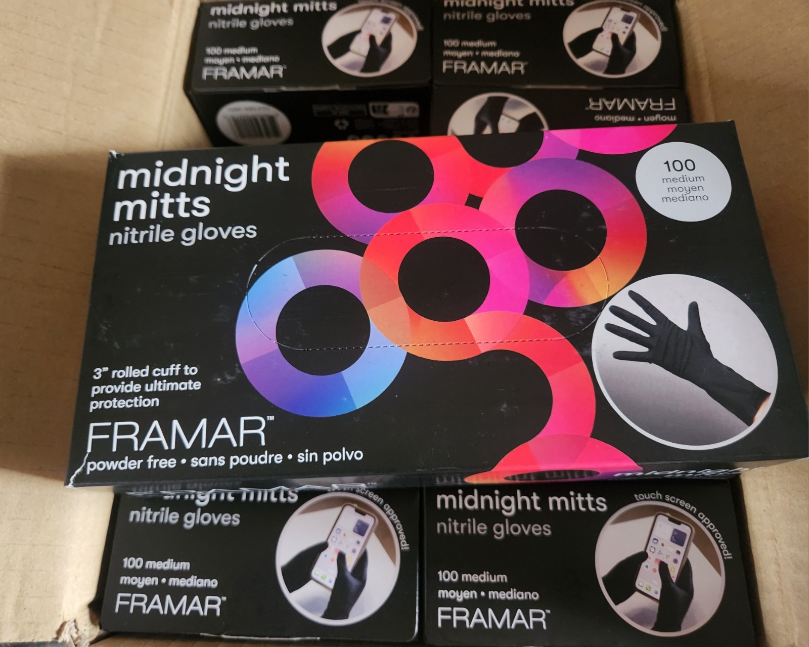 midnight mitts nitrile gloves Black  Framar Powder Free Size Medium Box of 100