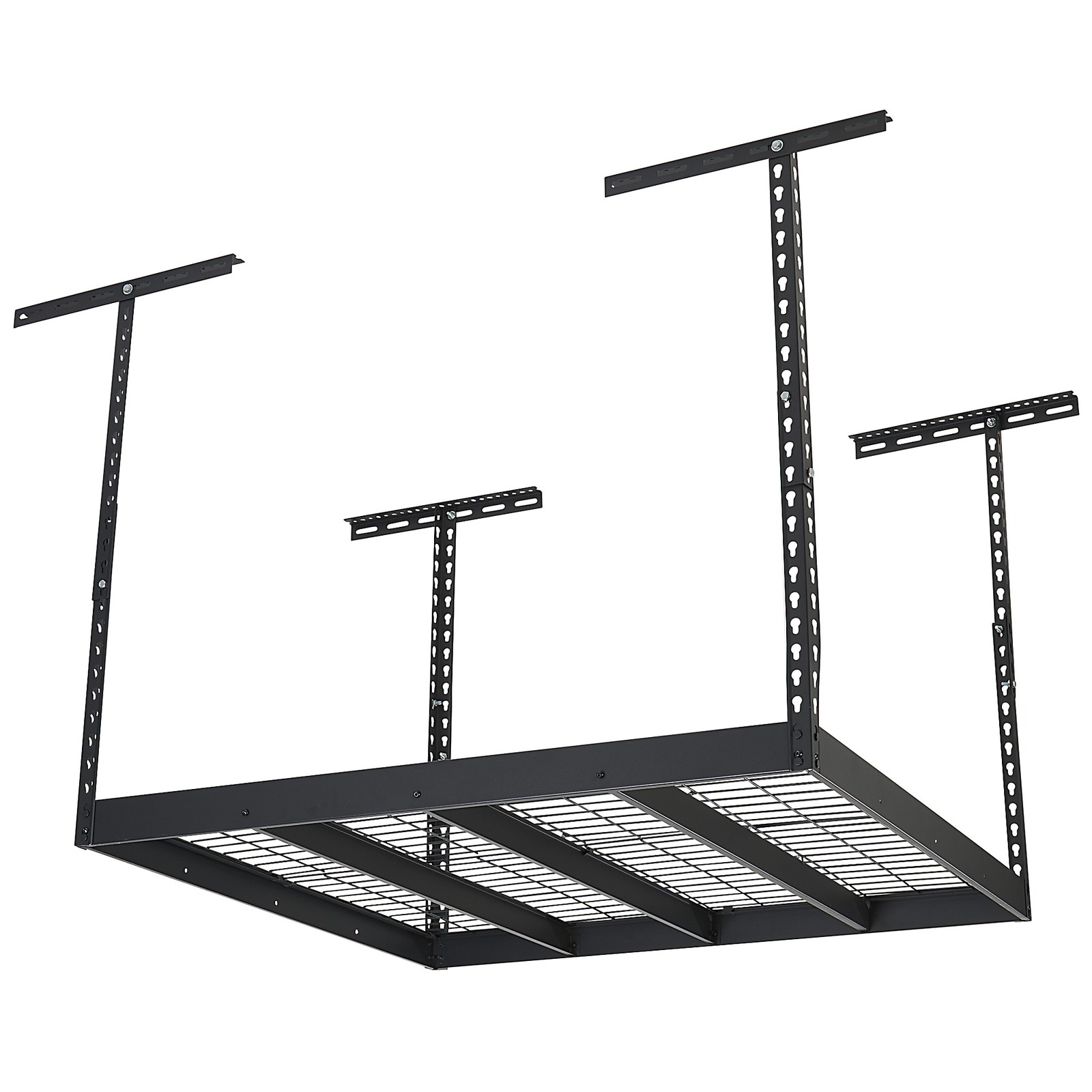 Klutch Garage Overhead Storage Rack, 48in.L x 48in.D, Adjustable 23in.–37in.H,