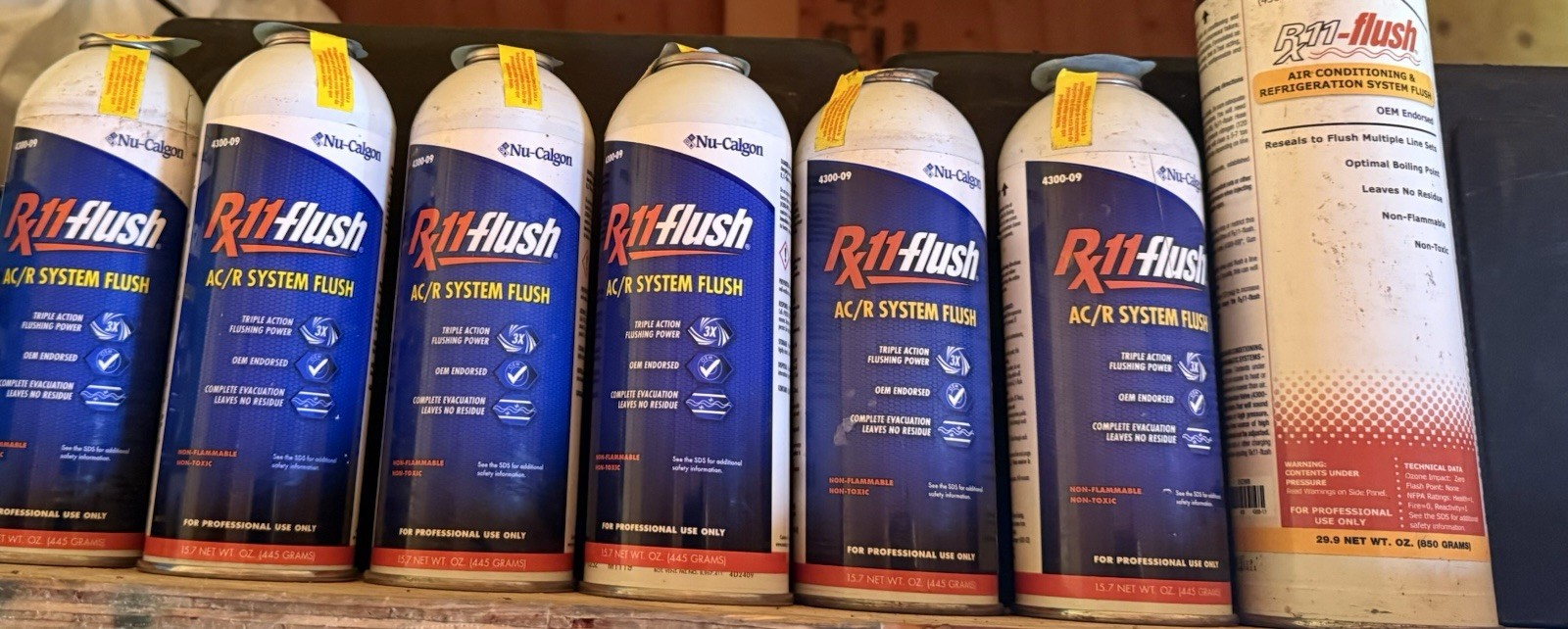 Lot of 10(ten) 15.7  oz Sealed cans  of NU CALGON  Rx11 Flush
