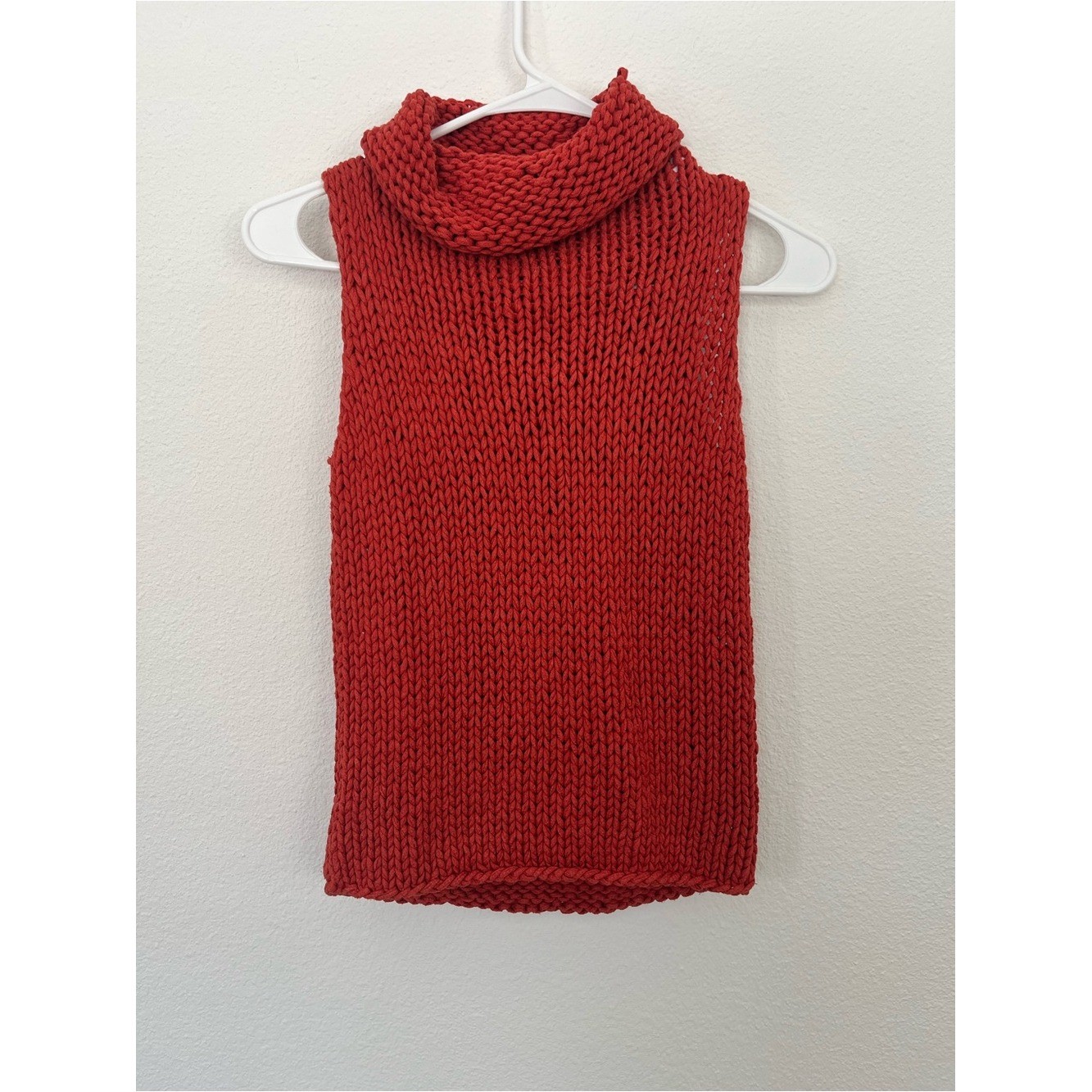 The Limited Handknit Collection red cowl neck  Sweater Tank Size small