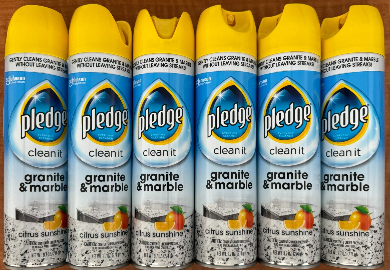 6 Pledge Everyday Cleaner Clean It Granite & Marble Spray Citrus Sunshine 9.7 oz 6 Pledge Everyday Cleaner Clean It Granite & Marble Spray Citrus Sunshine 9.7 oz