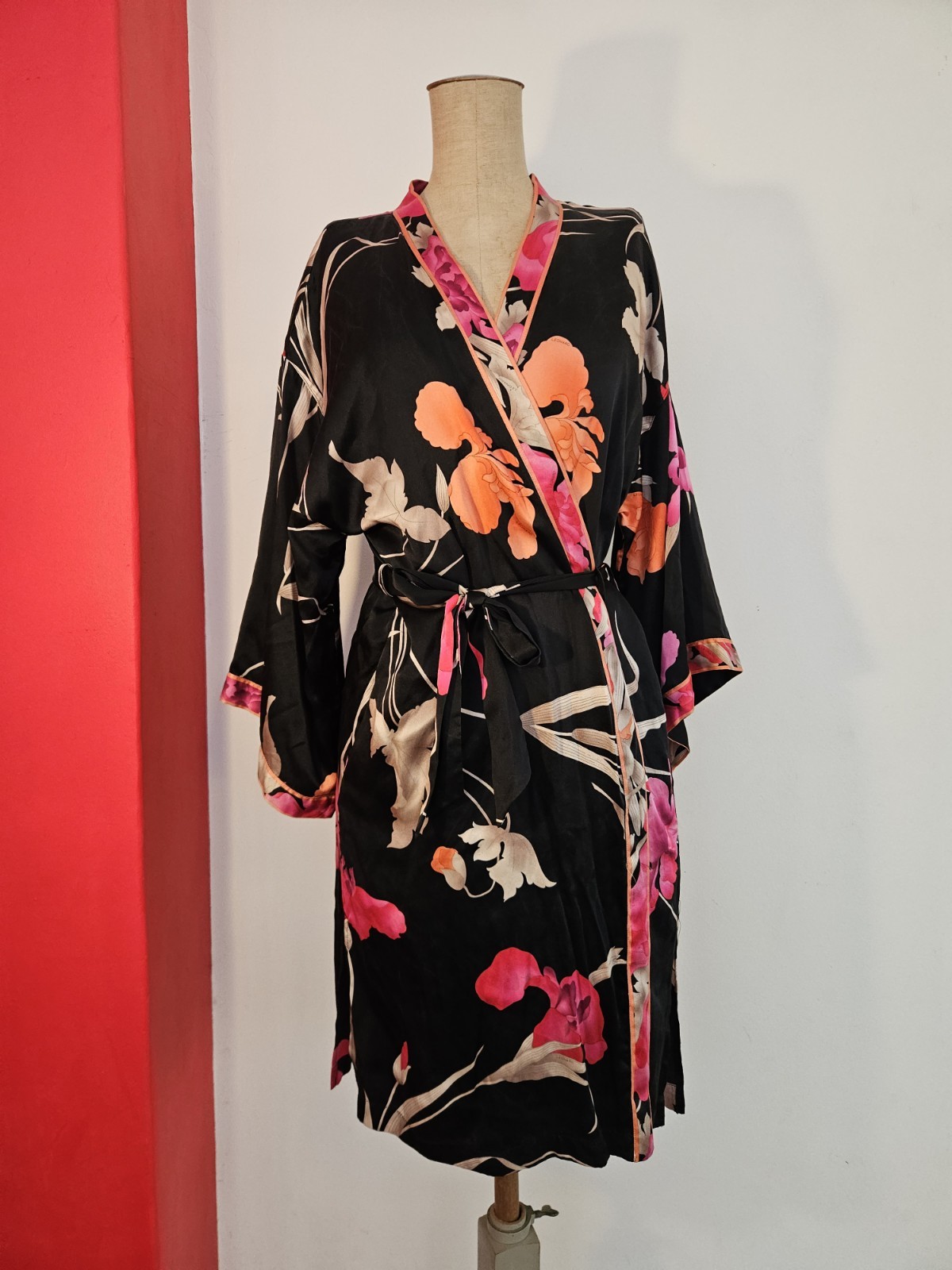 Vintage LEONARD Paris Silk Wrap Signature Dress Size S-M Ital 42