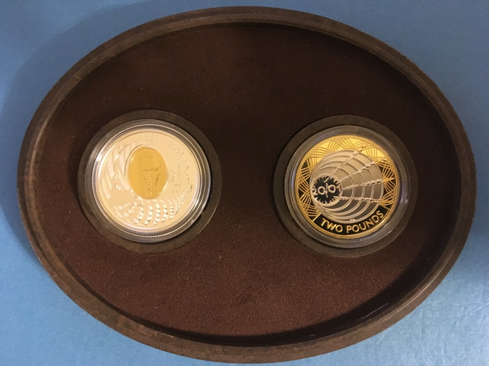 2001 Canada $5 Dollar & GB 2 Pound Sterling Silver Marconi 2 Coin Set 28.86g