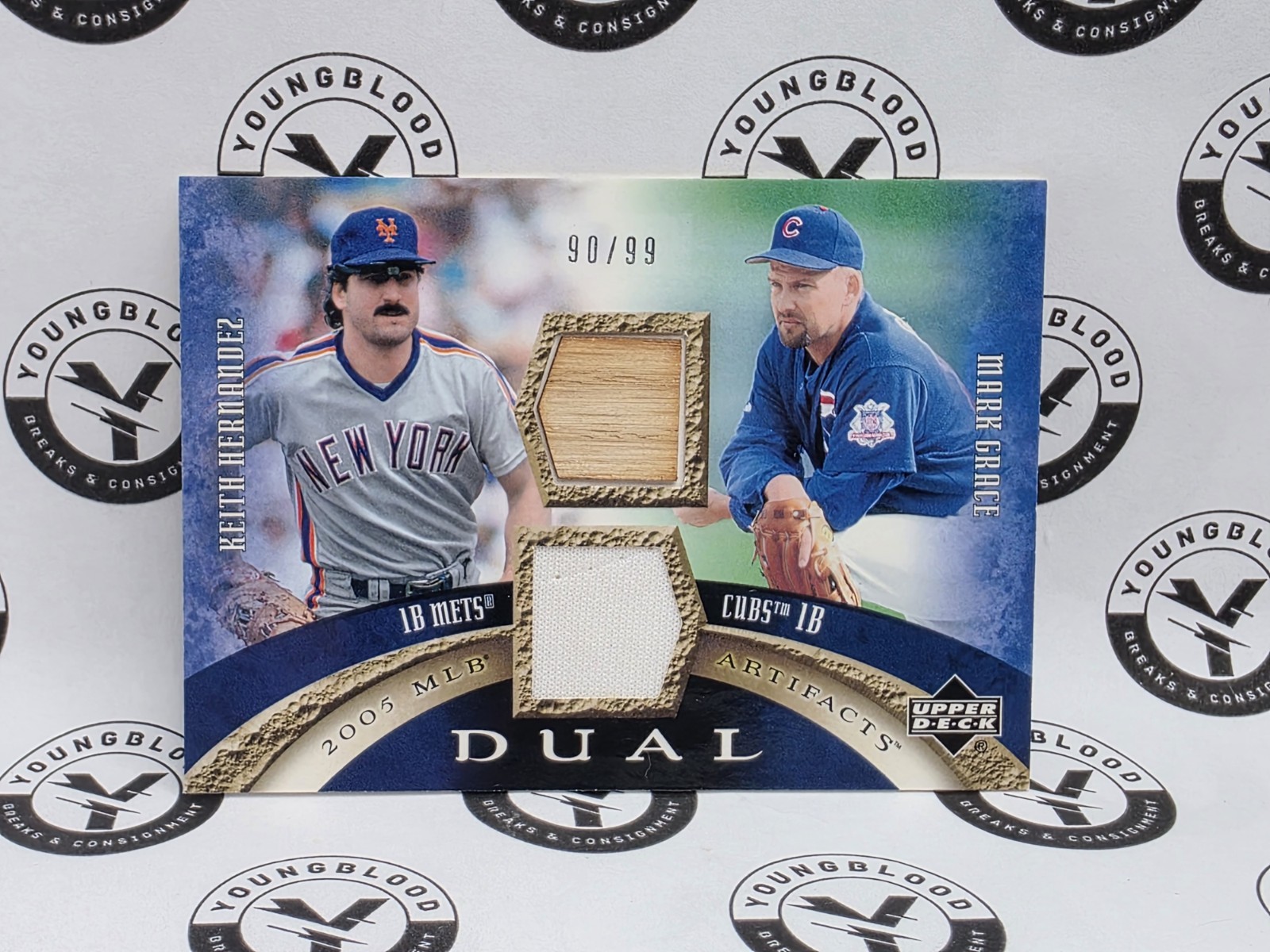 2005 Upper Deck Artifacts Keith Hernandez/Mark Grace Dual Relic 90/99